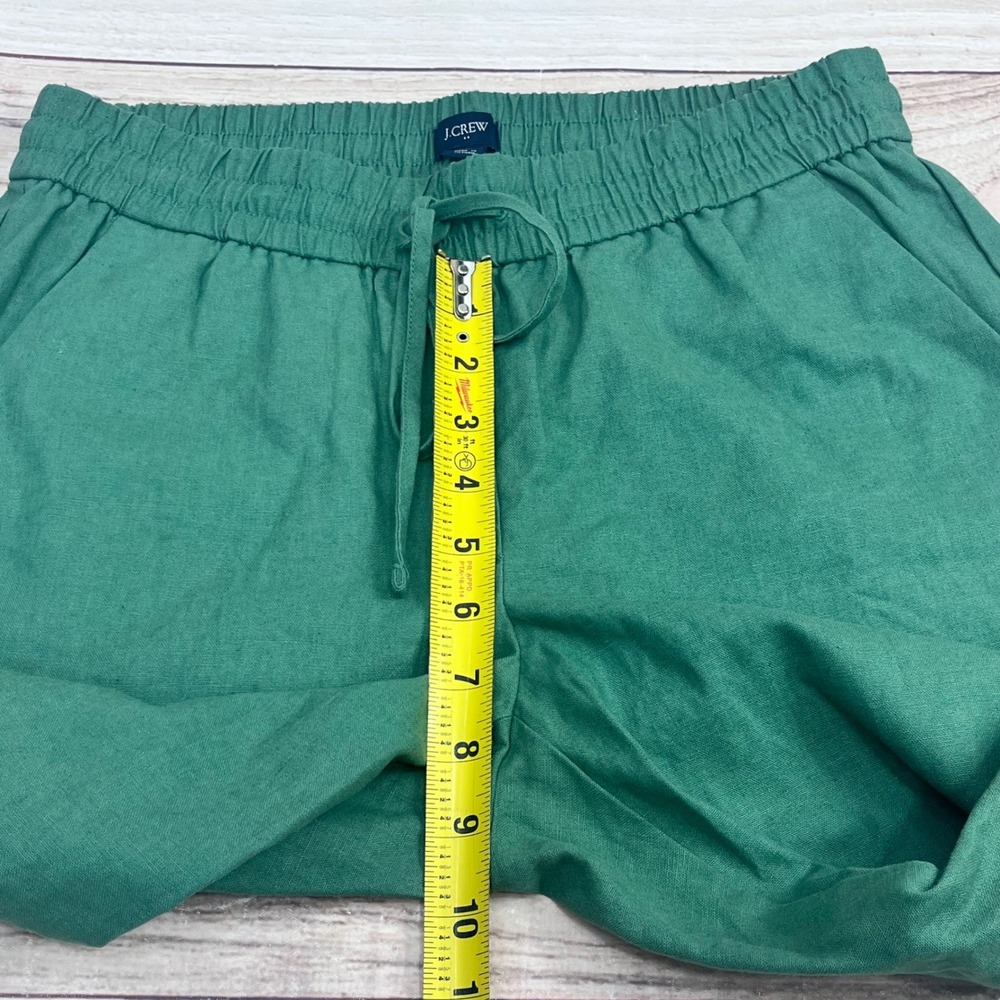 New J.Crew Green Linen Cotton Blend Drawstring Pants Ankle Length Sz‎ 6 Petite - Picture 7 of 7
